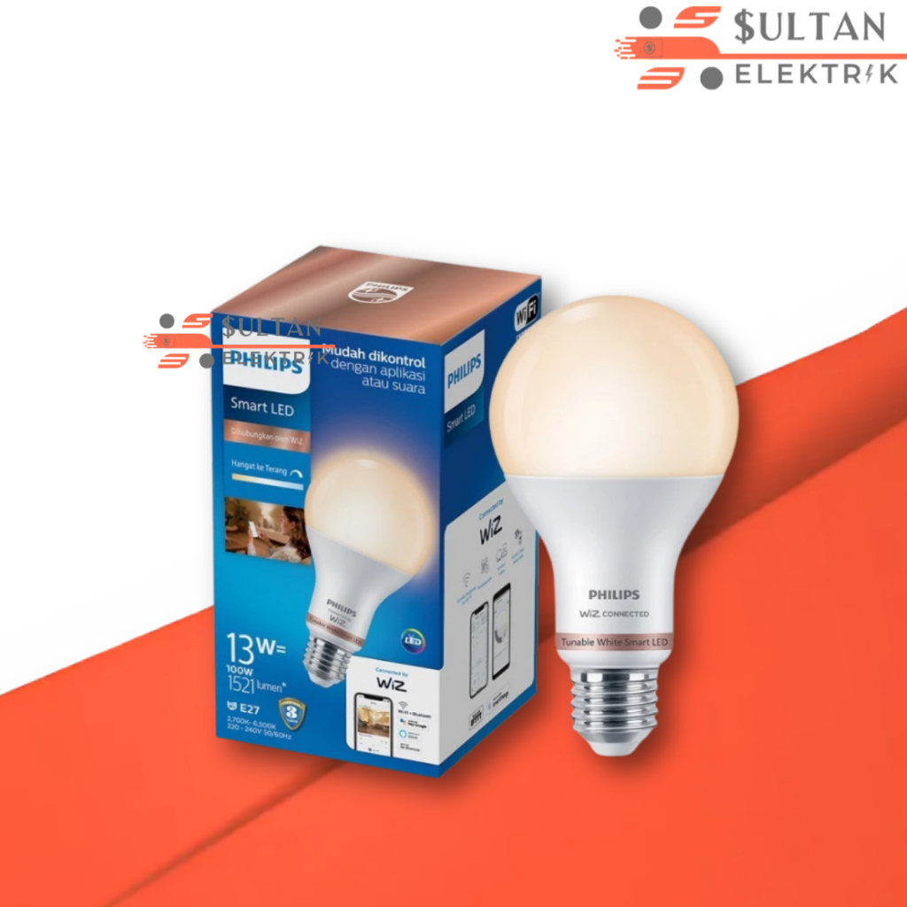 Lampu Bohlam LED Smart Wifi Bluetooth Wiz 13w Philips