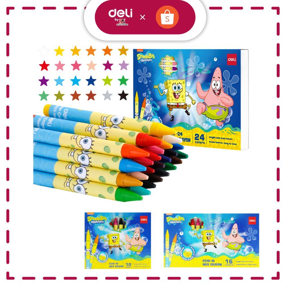 

Deli Krayon / Wax Crayon 16 warna Spongebob Special Edition EC219