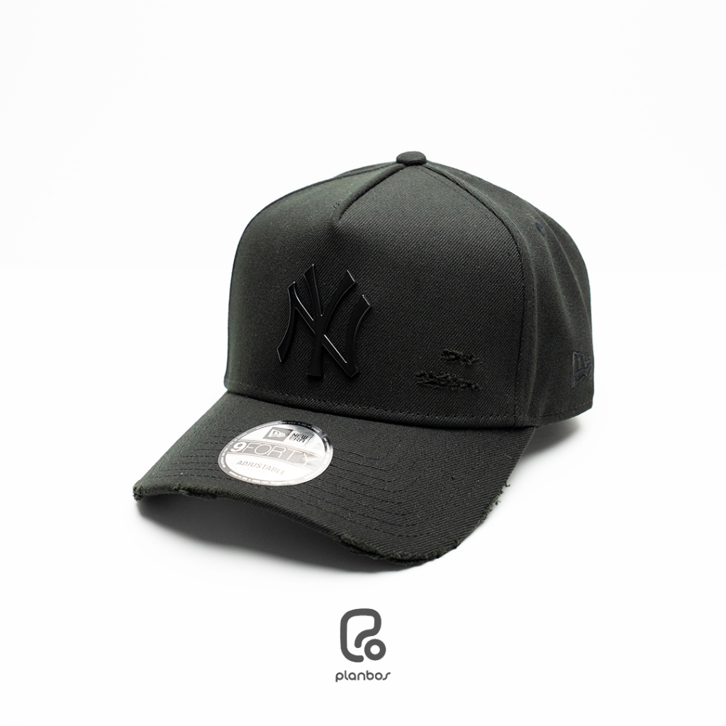 TOPI NEW ERA A FRAME ORIGINAL NEW YORK YANKEES DAMAGE LOGO METAL BLACK