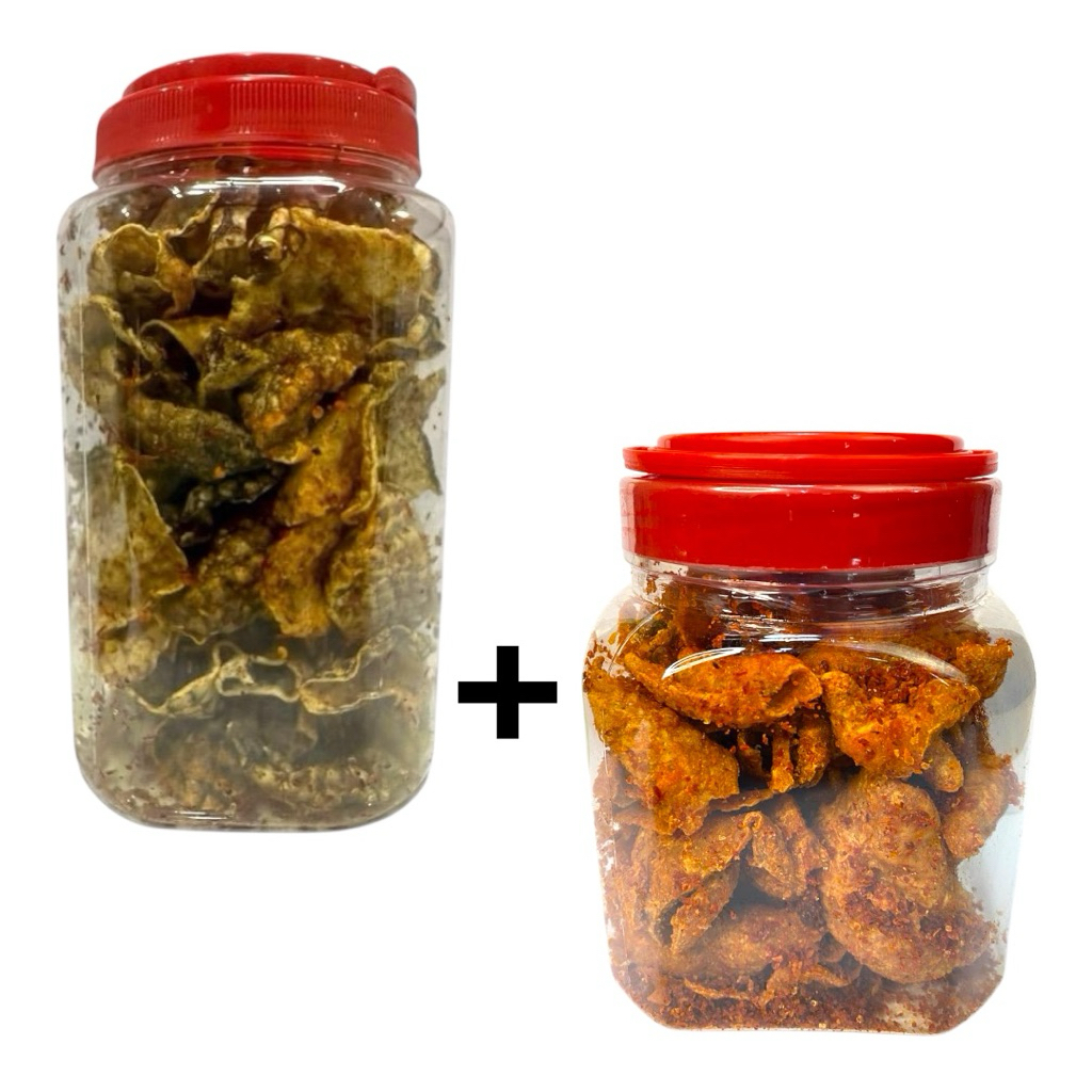 

Emak Cw - 2Pcs Paket Kulit Nage 100 ( Kulit Kak’Kap Nila Pedas Sangar Toples, Kulit Ayam Pedas Toples )