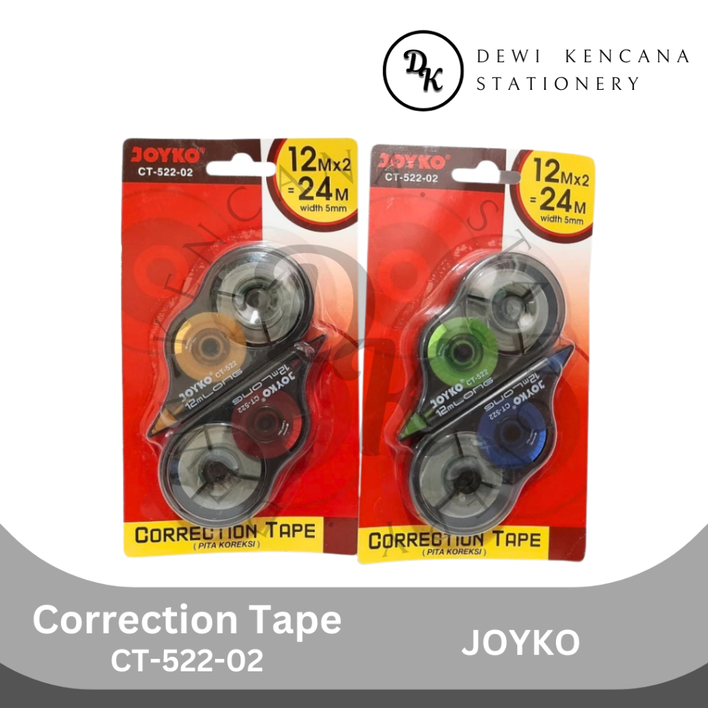 

Tip-Ex/Correction Tape Joyko CT-522-02/ 12mx2 24m Width 5mm