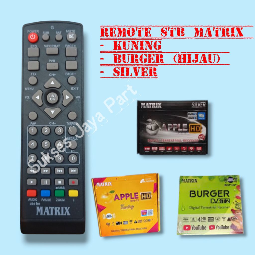 Remote STB Matrix Burger Original Quality Remote Matrix hijau Remote Matrix kuning Remote Matrix Ape