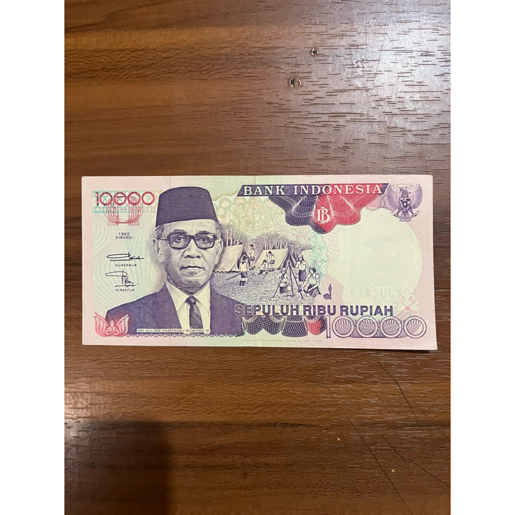 Uang Kertas 10000 Rupiah 1992 UNC Koleksi Kuno