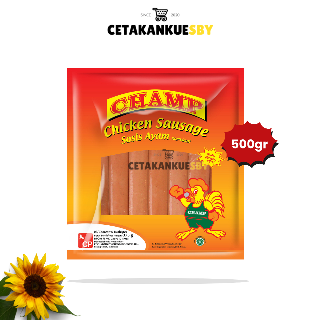 

CHAMP CHICKEN SAUSAGE SOSIS AYAM 375GR | FROZEN FOOD SOSIS AYAM BEKU