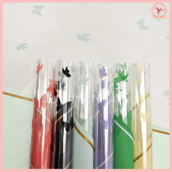 

PACK 20 Kertas Buket Bunga Kupu Kupu Transparan Flower Wrapping Paper Cellophane Buket KB6125