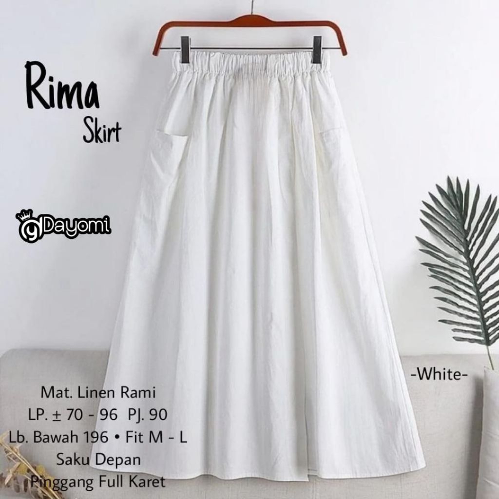Rima Skirt rok wanita mat Linen Rami by Dayomi