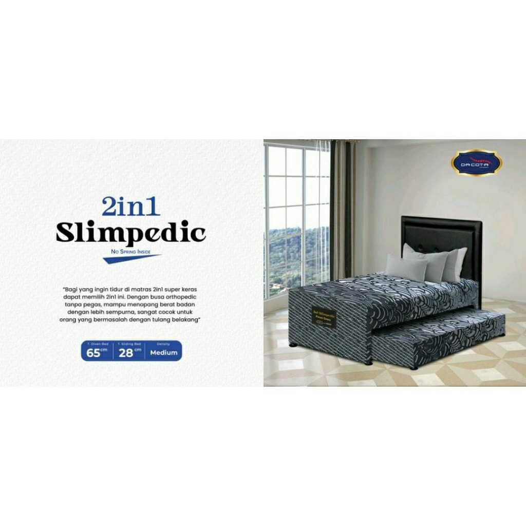 DACOTA Spring Bed Slimpedic - Garansi 15 Tahun - Ukuran 120×200