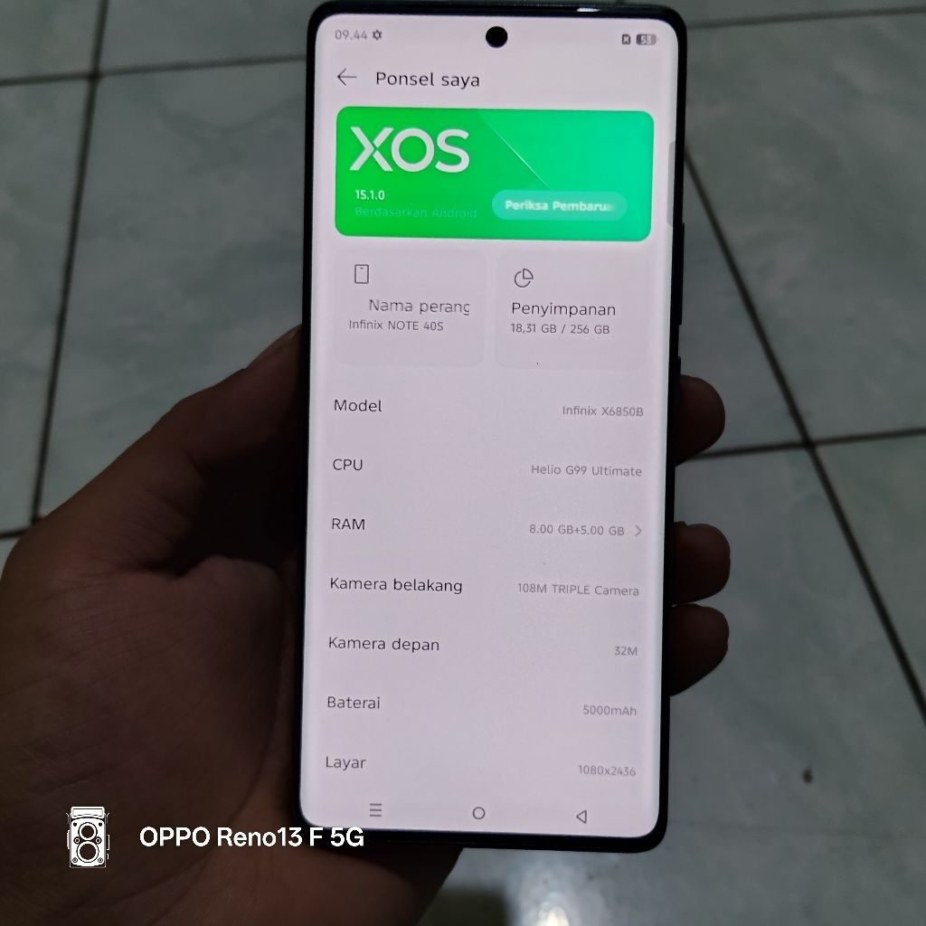 Infinix note 40 s 8/256 batangan murah normal