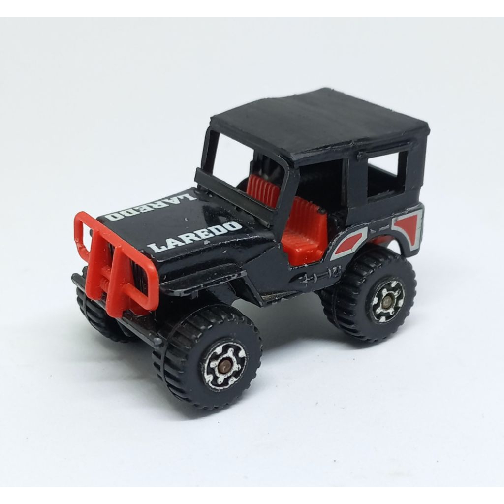 matchbox 4x4 4×4 jeep willys laredo wrangler black loose diecast 1/59 custom (t)