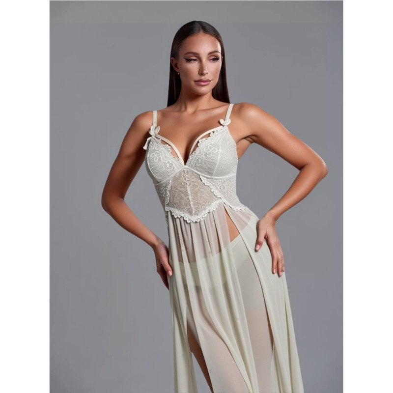 N7633 lingerie dress panjang baju tidur seksi premium high quality