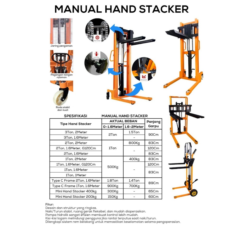 LOMAX Manual Hand Stacker 3 Ton, 2 M/LOMAX Manual Hand Stacker 3 Ton, 1,6 M/LOMAX Manual Hand Stacke