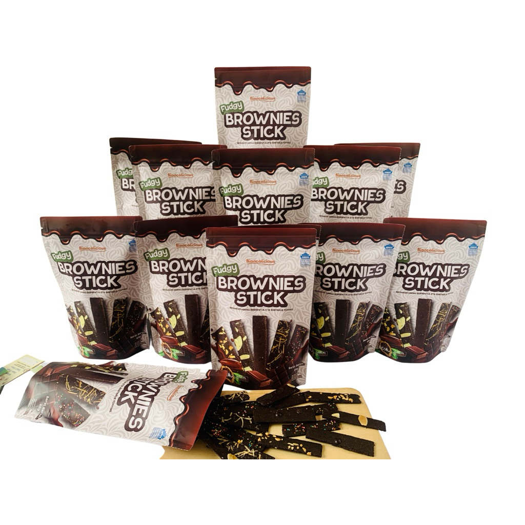 

[PAKET RESELLER] Brownies kering keripik brownies stick mix topping biancalicious