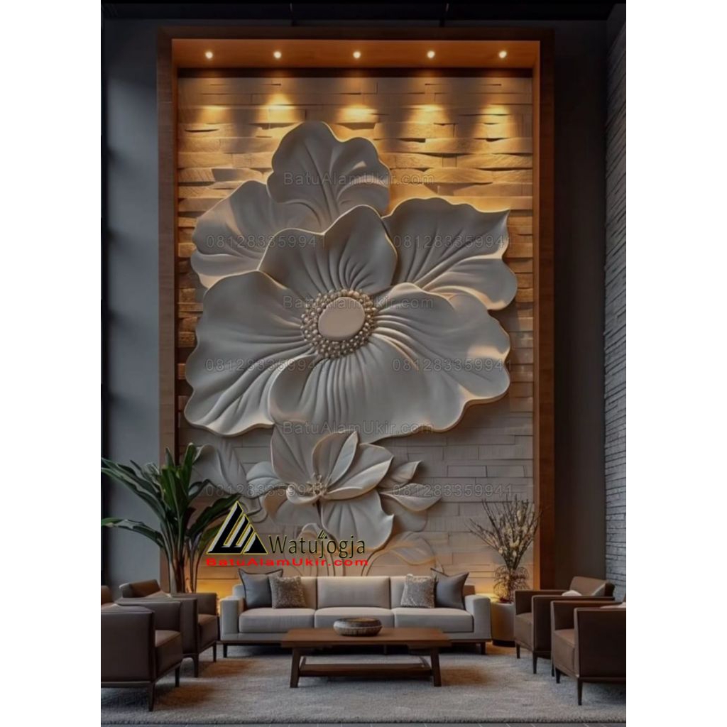 Relief Batu Putih | Relief Batu Paras | Ukiran Hiasan Dinding Rumah dari Relief Ukiran Batu Alam