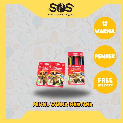 

Pensil Warna Montana 12 Warna Pendek TH-350-12 1 pcs