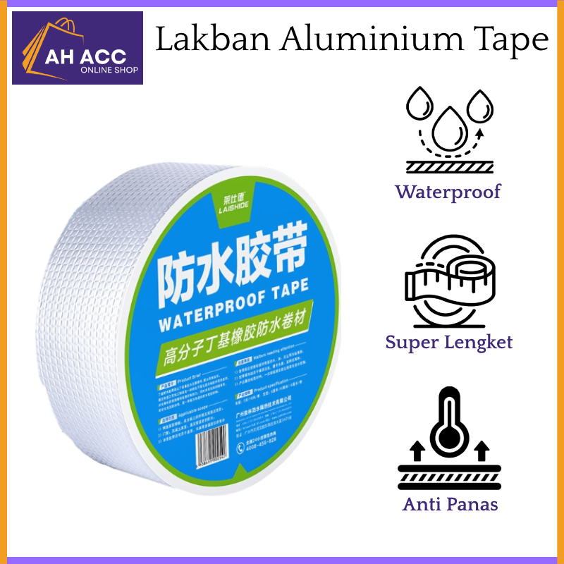 [AH] Lakban Anti Bocor Aluminium Tape 3 Meter 5 Meter | Aluminium Foil Tape Penambal Bocor