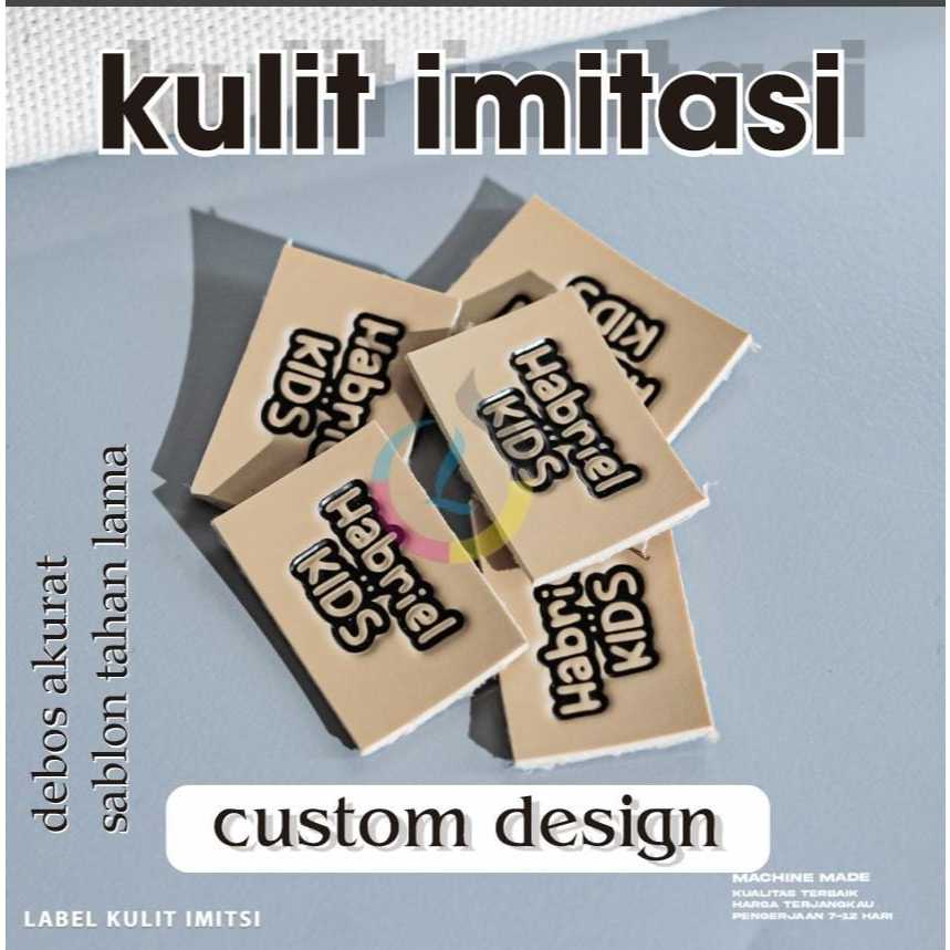 label kulit imitasi (custom desain)/kulit colombo/kulit imitasi debos /label cap /label merek