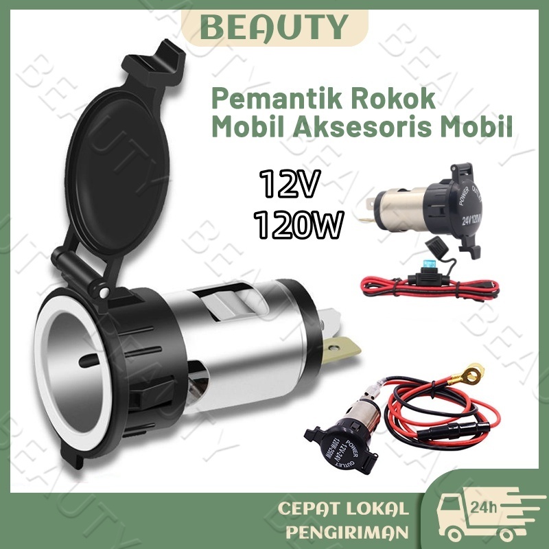 Universal Charger Mobil Cigarette Lighter Power Outlet Set Charger Mobil dan Motor Socket Full Set P
