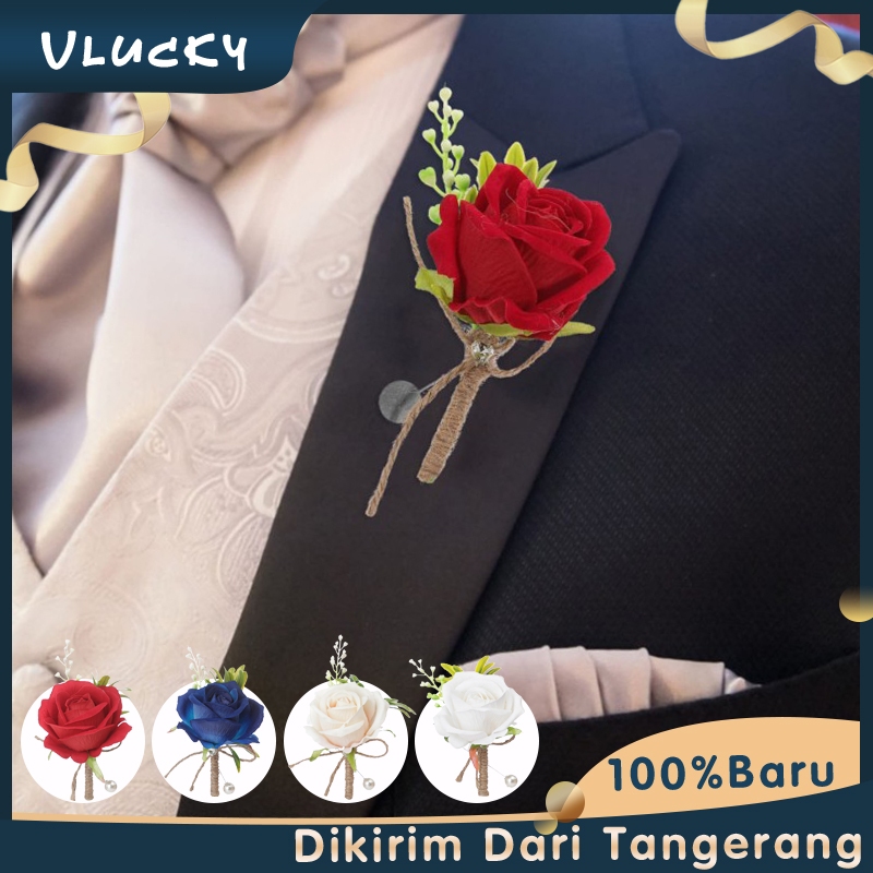 Wedding Korsage Boutonniere Groom Corsage Korsase Mawar Pengiring Pria