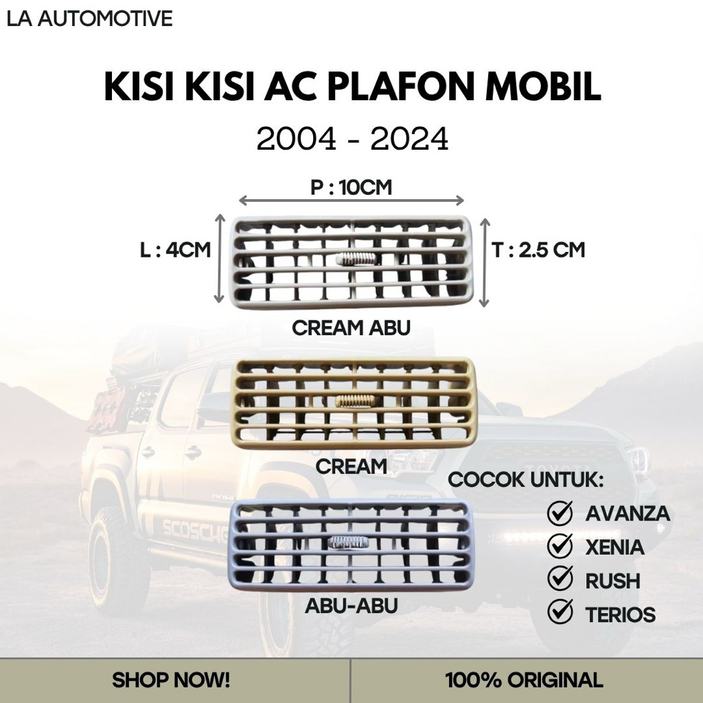 KISI KISI AC PLAFON MOBIL AVANZA XENIA RUSH TERIOS 2004-2024