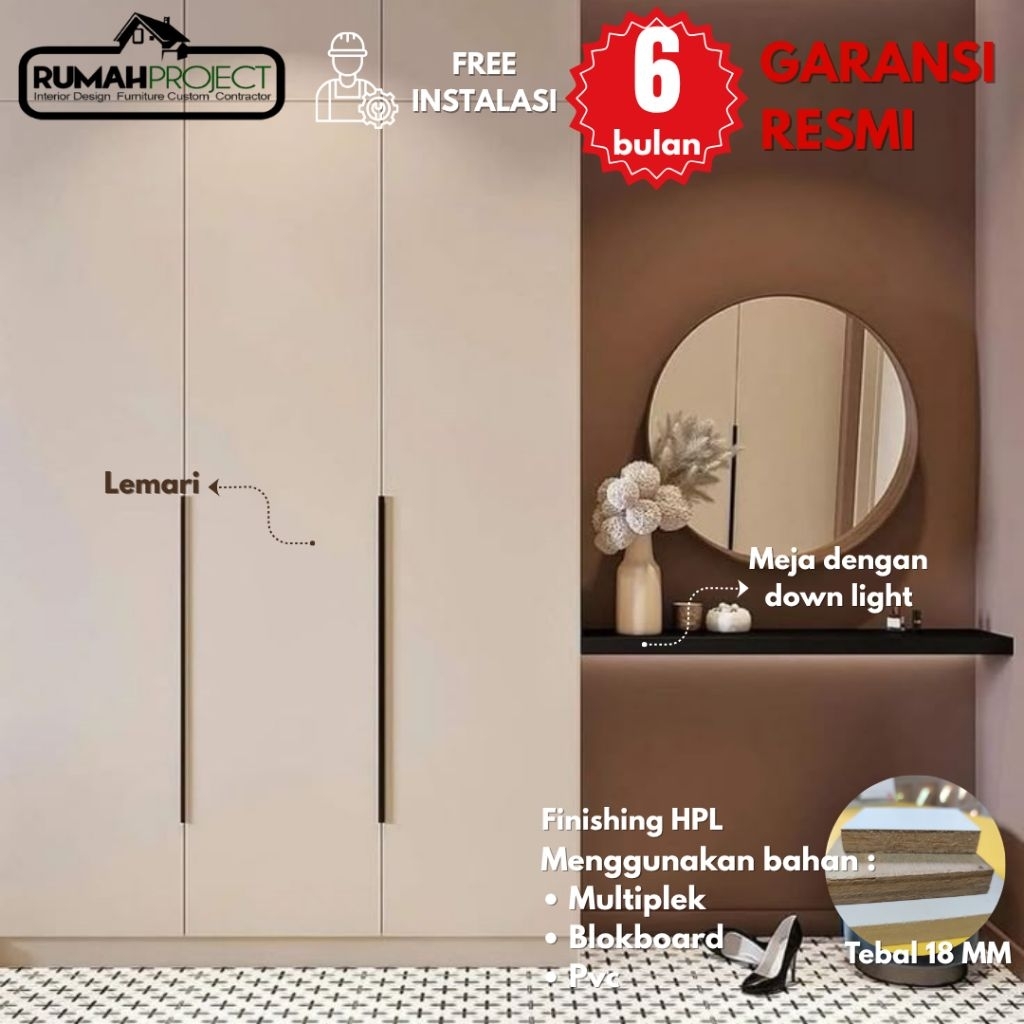 WARDROBE CUSTOM | WARDROBE | LEMARI PAKAIAN