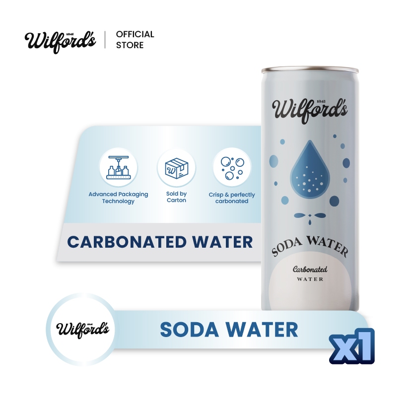 Soda Water Wilford's Minuman Soda Kaleng 250ml x 1 Kaleng