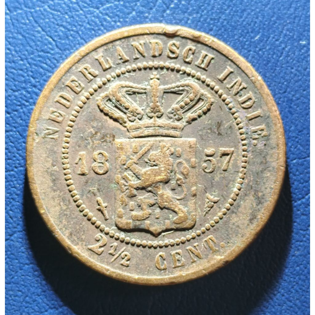 Koin Kuno Nederlands indie 2½ Cen Tahun 1857