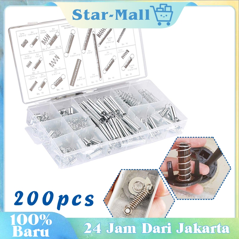 200pcs Per Pegas Kecil Per Spring Tekan Open Coil Spring Tarik Elastis