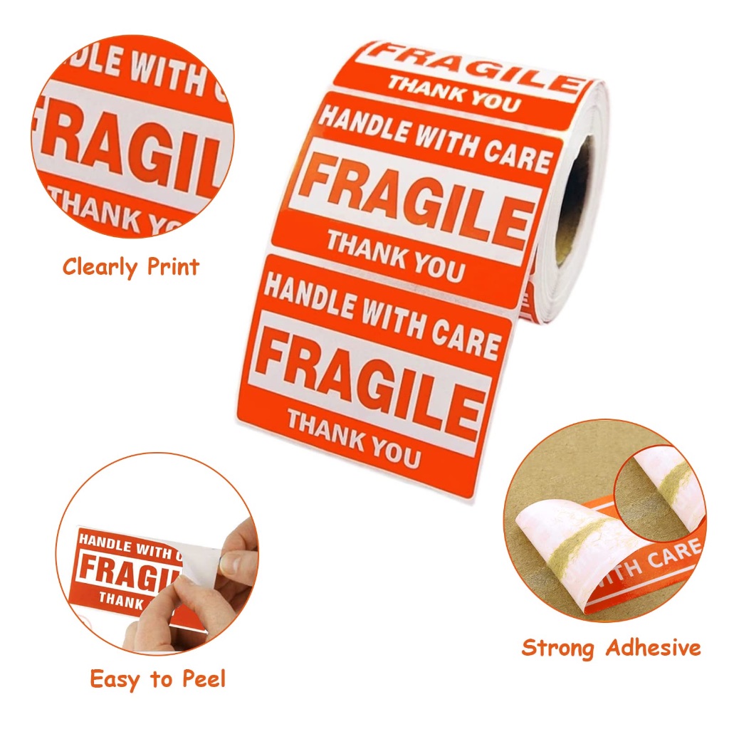 

[10 pcs] THANK YOU STICKER LABEL PANJANG STIKER TERIMA KASIH MURAH FRAGILE KRAFT SAMSON COKLAT