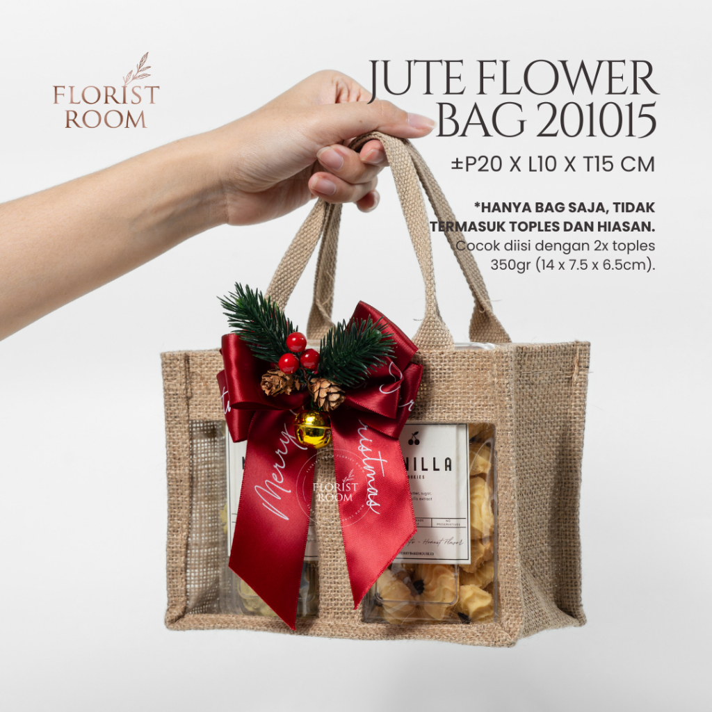 

Jute Flower Bag 201015 - Kantong Goni - Hampers - Kado - Hadiah - Box Kue