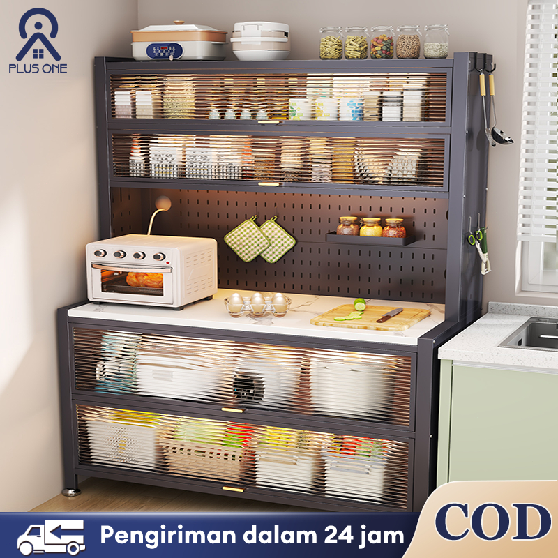 Lemari kabinet dapur Rak Kabinet Dapur Lemari Dapur Dengan Pintu Lemari Penyimpanan Kabinet lemari k