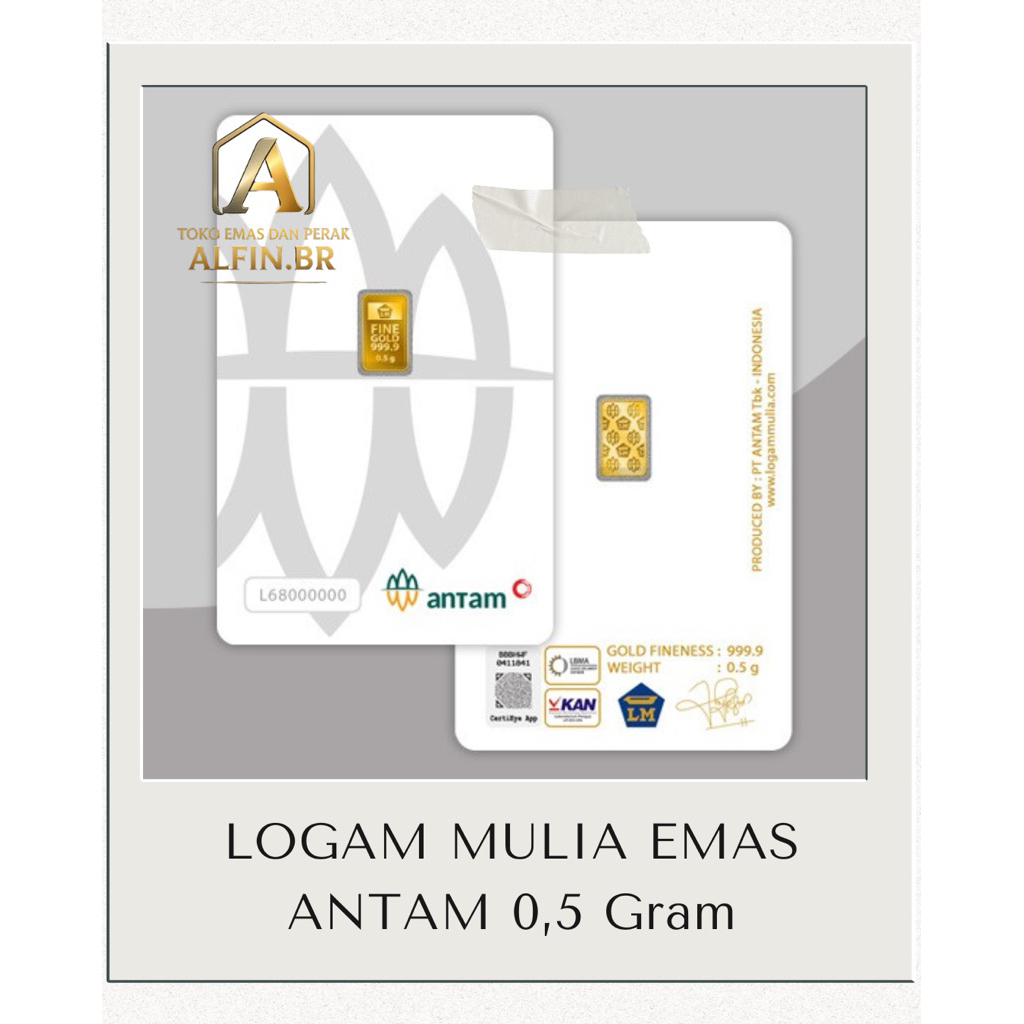 LOGAM MULIA EMAS ANTAM 0,5 gram & 1 gram