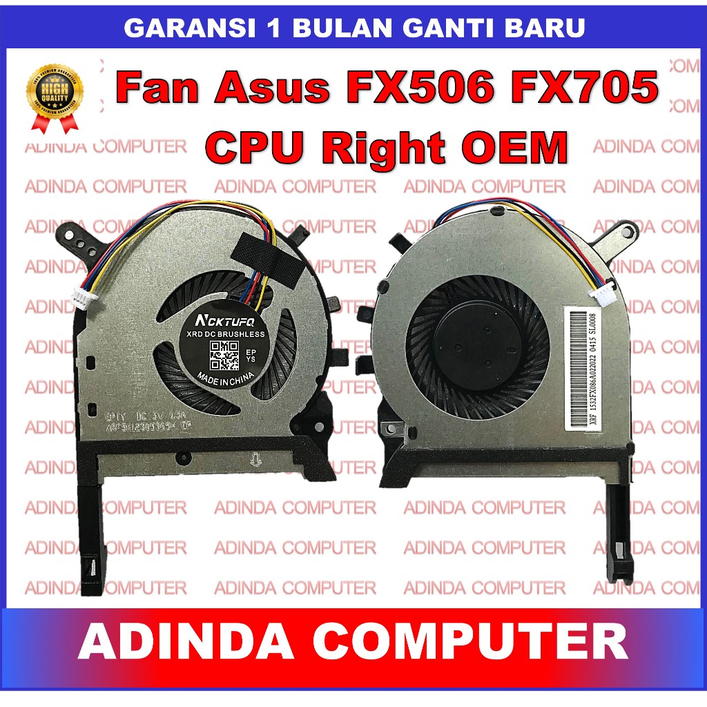 Fan Asus ROG TUF FX506 FX506IH FX506II FX506LH FX506LI FX705 CPU OEM