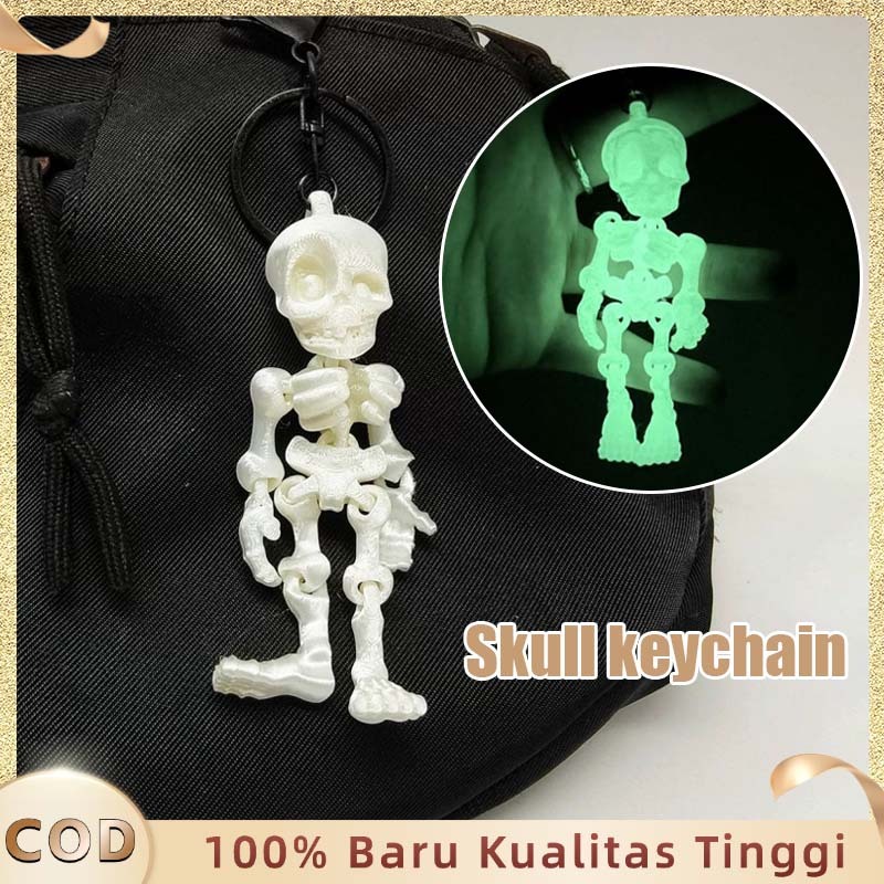 Articulated Skeleton Keychain Mainan Fidget Toy Tengkorak 3D Print Gantungan Kunci