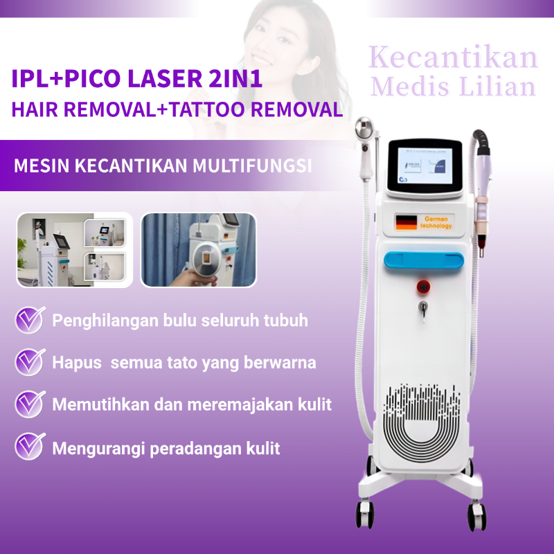 GARANSI Pico Laser 2 In 1 Ipl Laser Hair Removal Picosecond Laser+ Ipl Laser Hair Removal Alat Klini