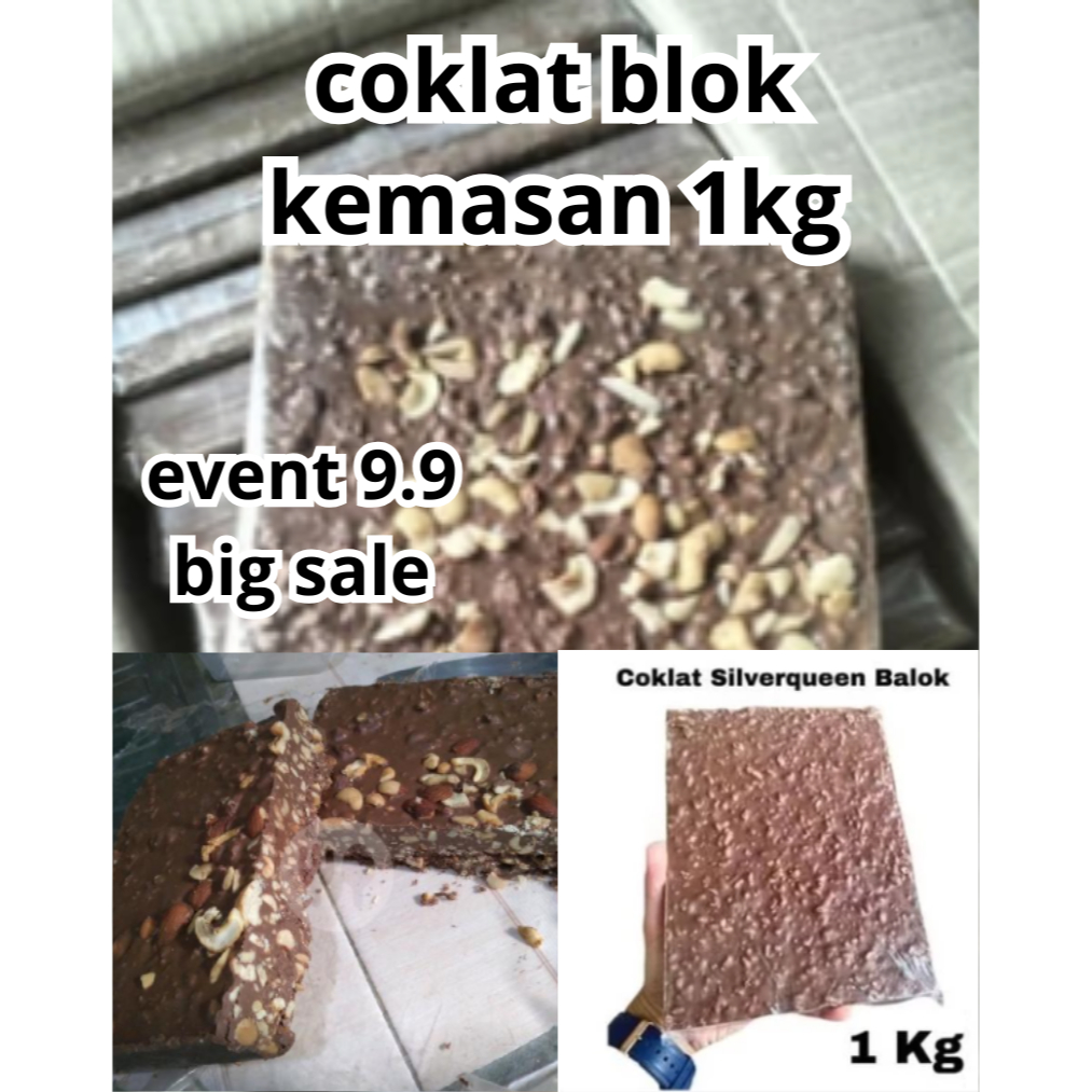 

Coklat Blok Silverqueen 1kg Cokelat Kiloan murah Mix Milk Delfi isi kacang mede