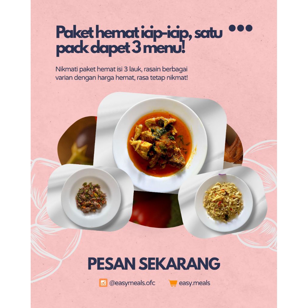 

PAKET ICIP 4 (Ayam Woku, Ayam Suwir & Cumi Sambel Geprek)