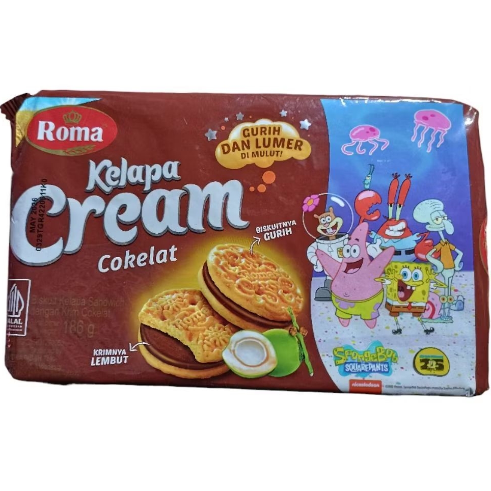 

Biskuit Roma Kelapa Cream Coklat 186gr