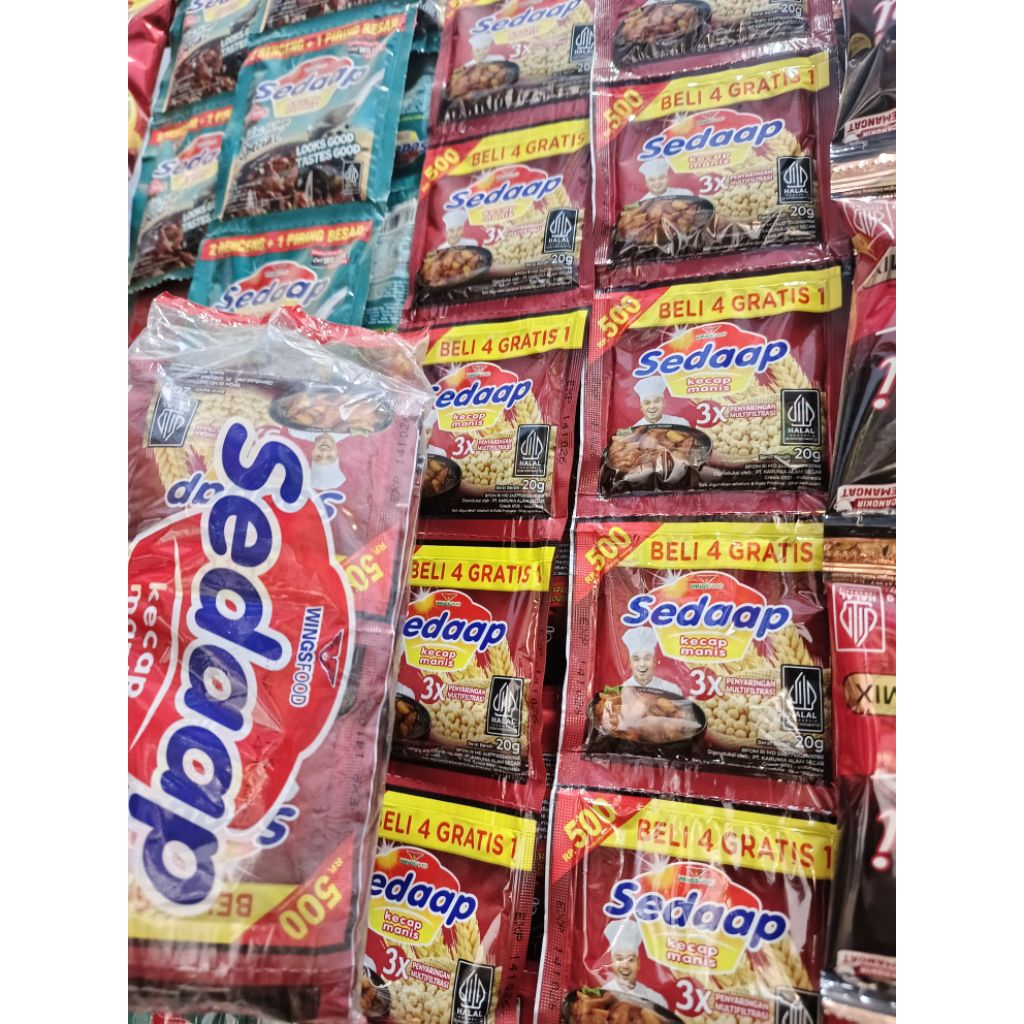 

1 karton isi 16 renteng kecap sedaap kemasan 500an| kecap 500an 1 dus