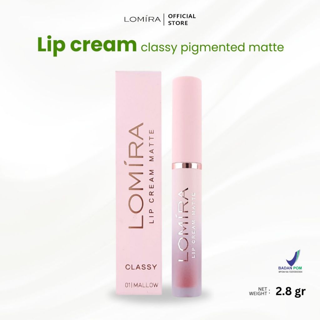 LOMIRA Lip Cream Matte Berpigmen 2.8 Gr Classy Pigmented Matte BPOM LOM-LIP-CR