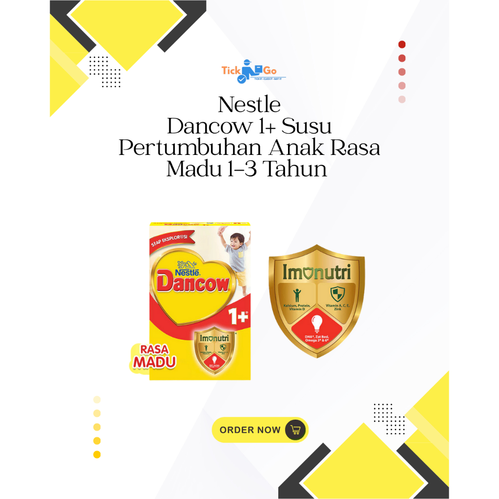 

TICKNGO - Nestle Dancow 1+ Susu Pertumbuhan Anak Rasa Madu 1-3 Tahun Box 120GR