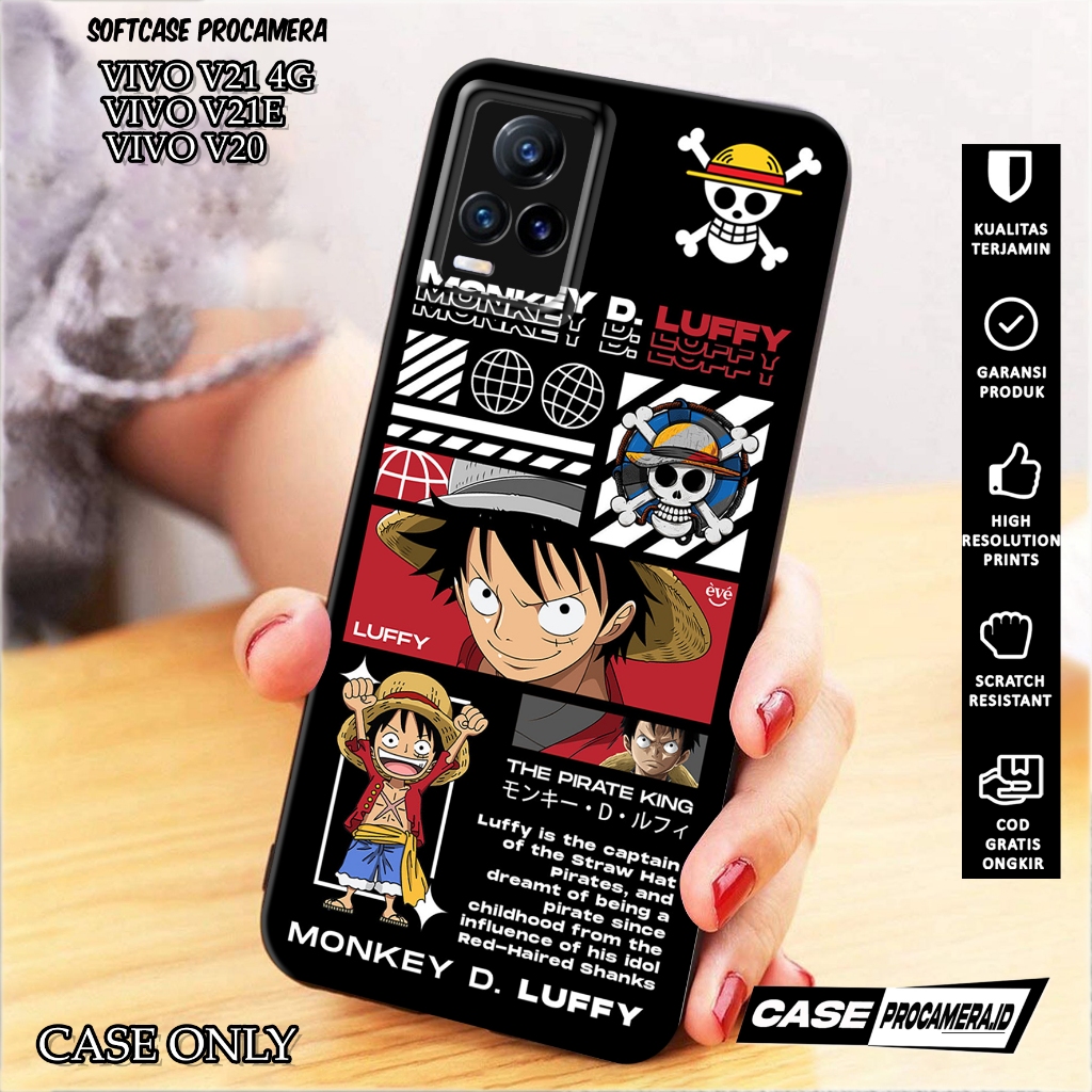 Case VIVO V21 4G / V21E / V20 - Casing VIVO V21 4G / V21E / V20 [ ONEPIECE ] Silikon VIVO V21 4G /V2