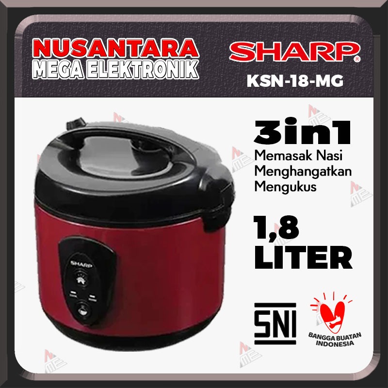 SHARP KSN-18-MG Rice Cooker / Magic Com 1,8 Liter Original Garansi Resmi