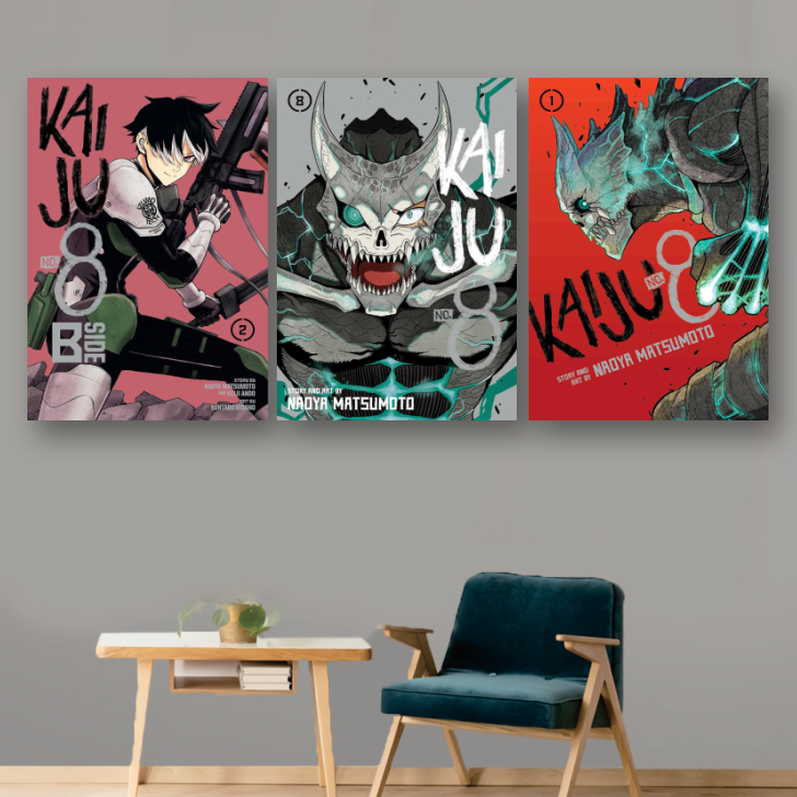 KARIMIKA Poster Kayu Dinding Aestetic Visual Anime KAIJU NO 8 KAFKA HIBINO