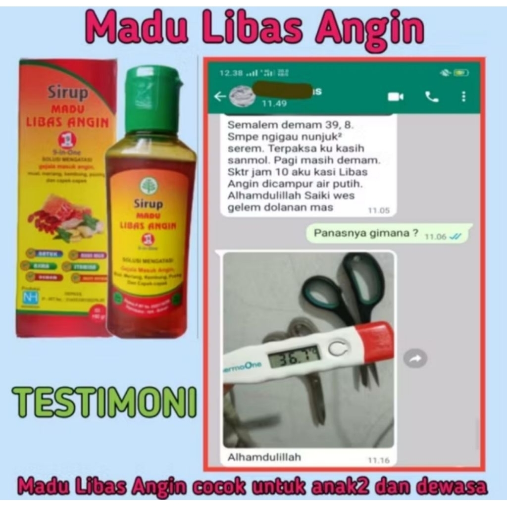 

LIBAS ANGIN madu untuk masuk angin,usir eangin manis