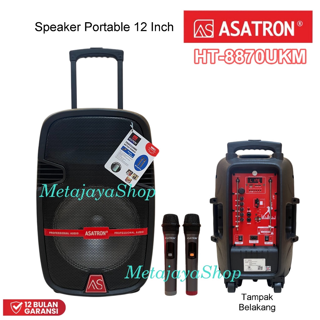 Asatron Professional Speaker Portable HT-8870 UKM 12 Inch
