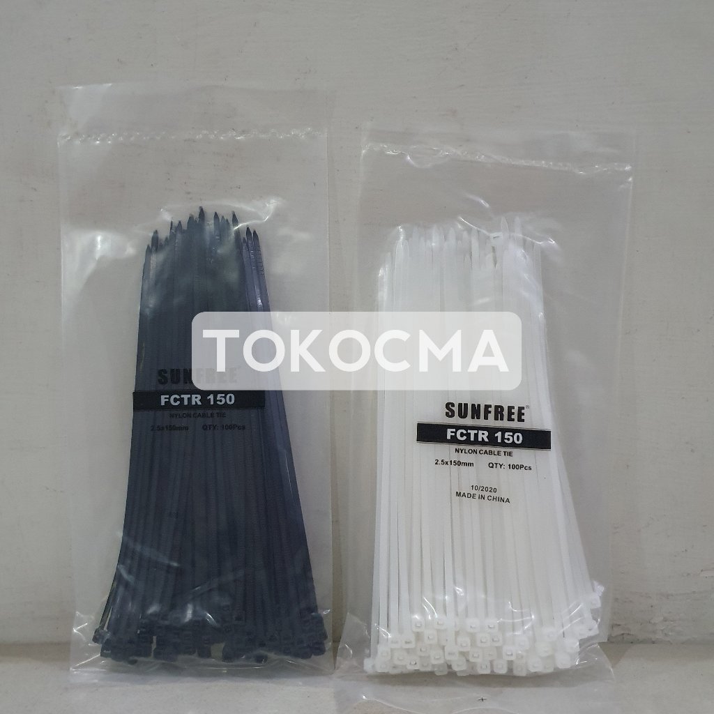 

Cable Tie / Kabel Ties isi 100bh 3,6x150mm Putih&Hitam Sunfree/Powell