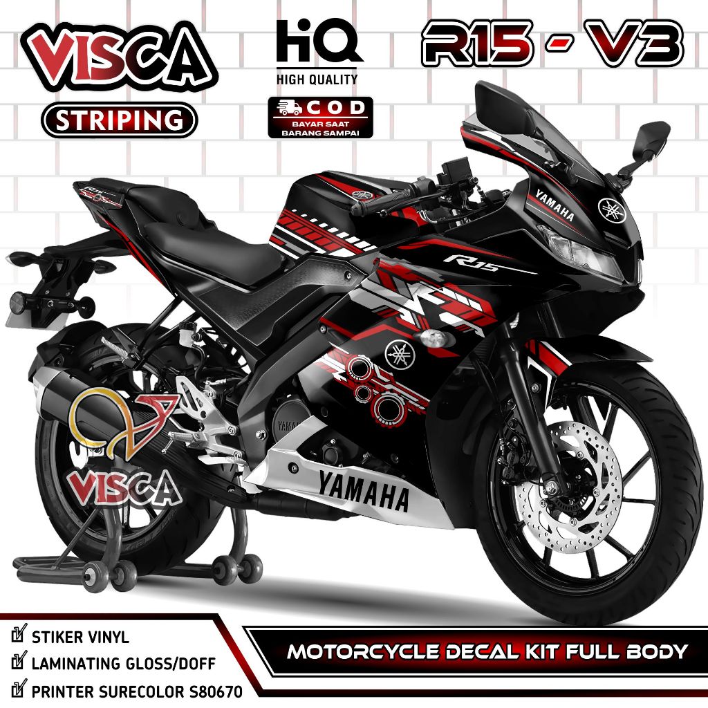Decal R15 V3 Full Body - Stiker R15 V3 Full Body - Dekal R15 V3 Full Body - Striping R15 V3 Variasi 