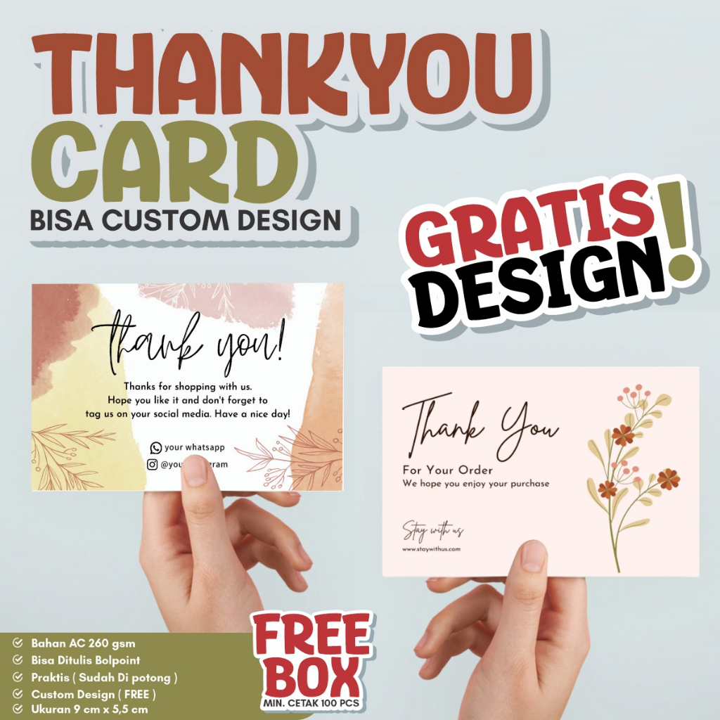 CETAK THANK YOU CARD / BIKIN THANK YOU CARD / THANK YOU CARD CUSTOM / KARTU UCAPAN