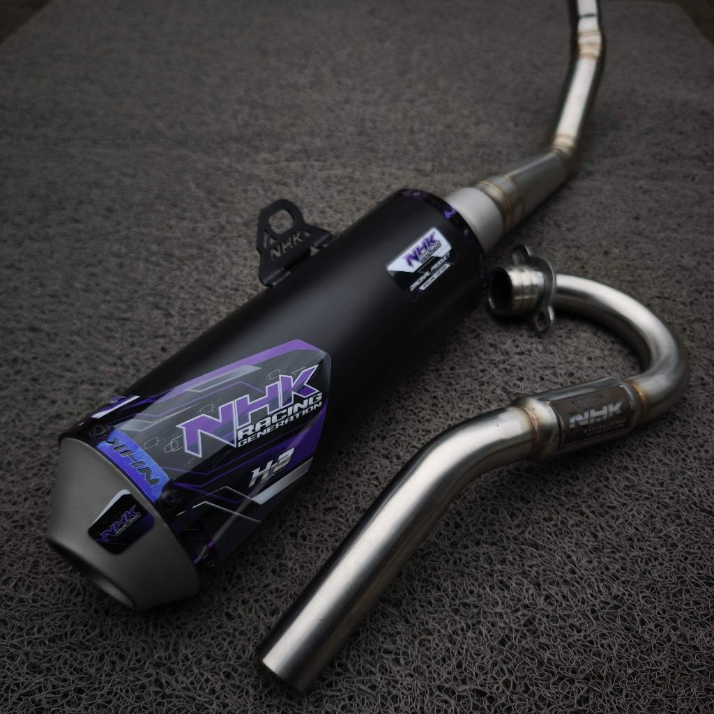 Knalpot NHK - HK3 PNP Klx 150 Crf 150 Wr 155 Stainless Black Suara Bass Adem