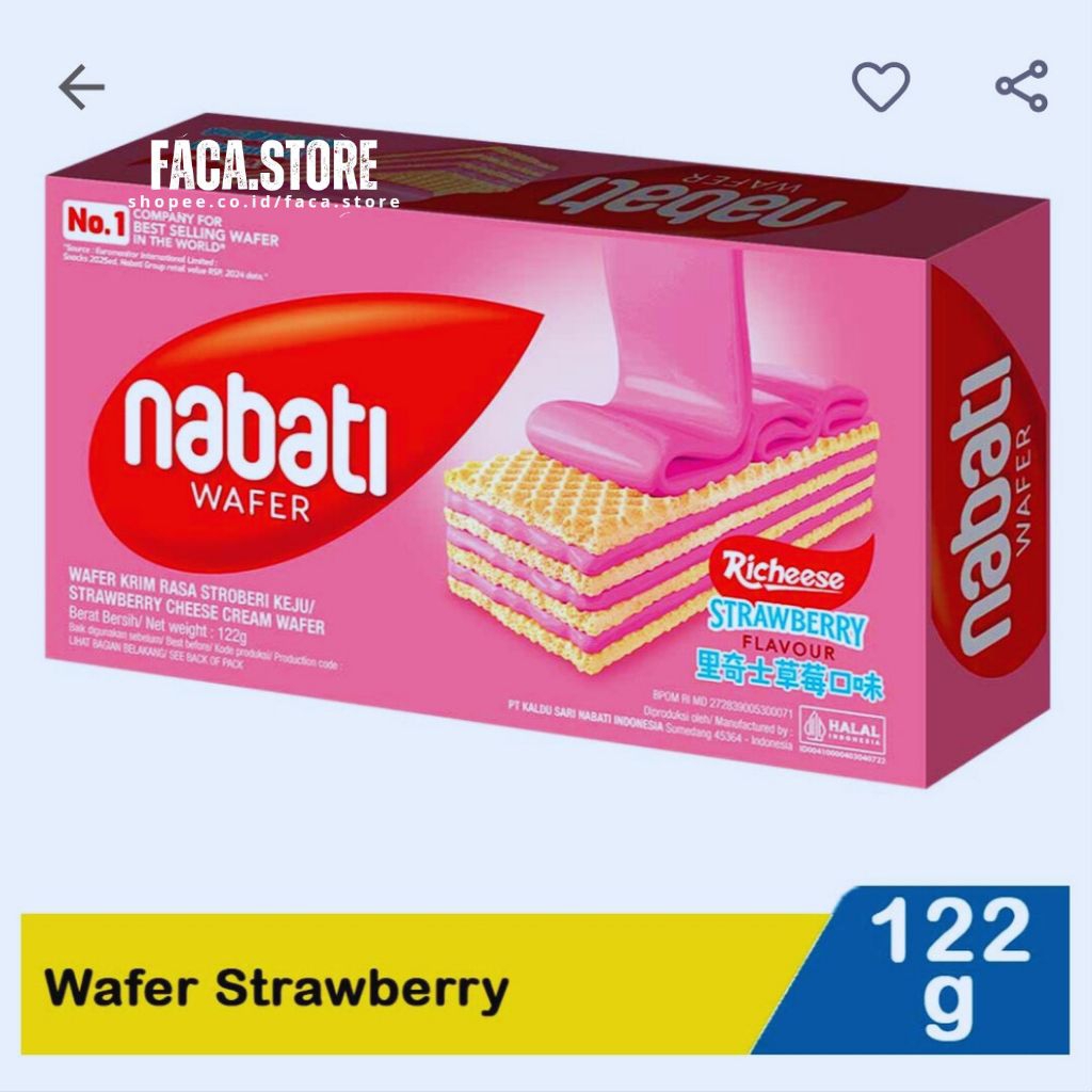 

Nabati Richeese Wafer strawberry 122gr box